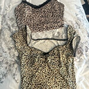 SHEIN Leopard Print Crop Tops - Black and Brown